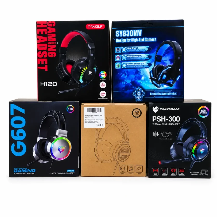 Audífonos gamer RGB con micrófono
