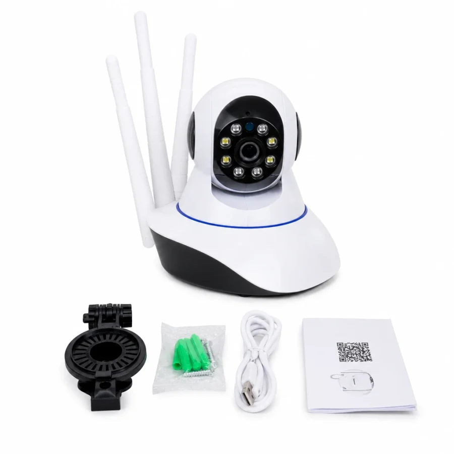 Cámara WiFi 360° PTZ con antenas