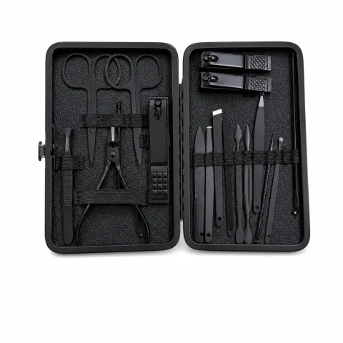 Kit de manicura y pedicura 16 piezas, estuche negro