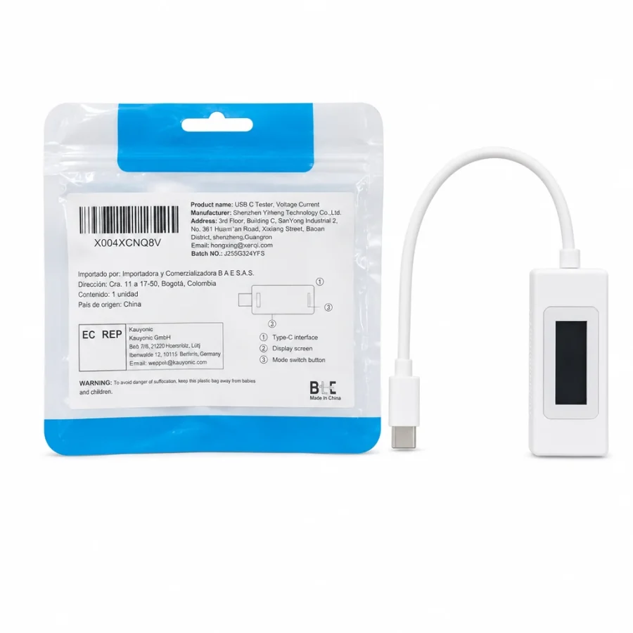 Tester USB-C de voltaje y corriente